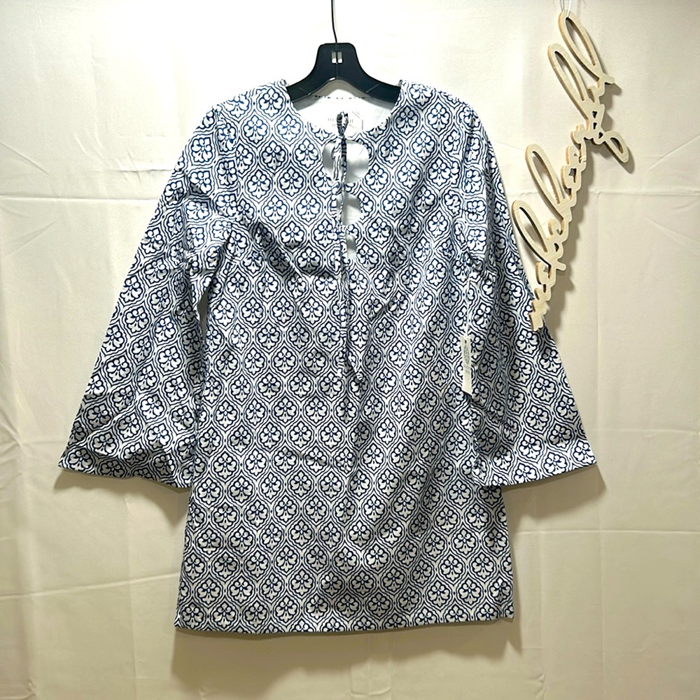 Hyacinth House Blue And White Shift Dress